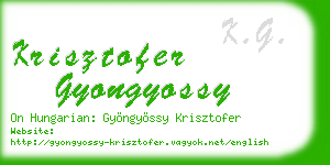 krisztofer gyongyossy business card